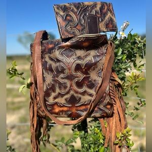 Fringed Leather Purse w/ wallet